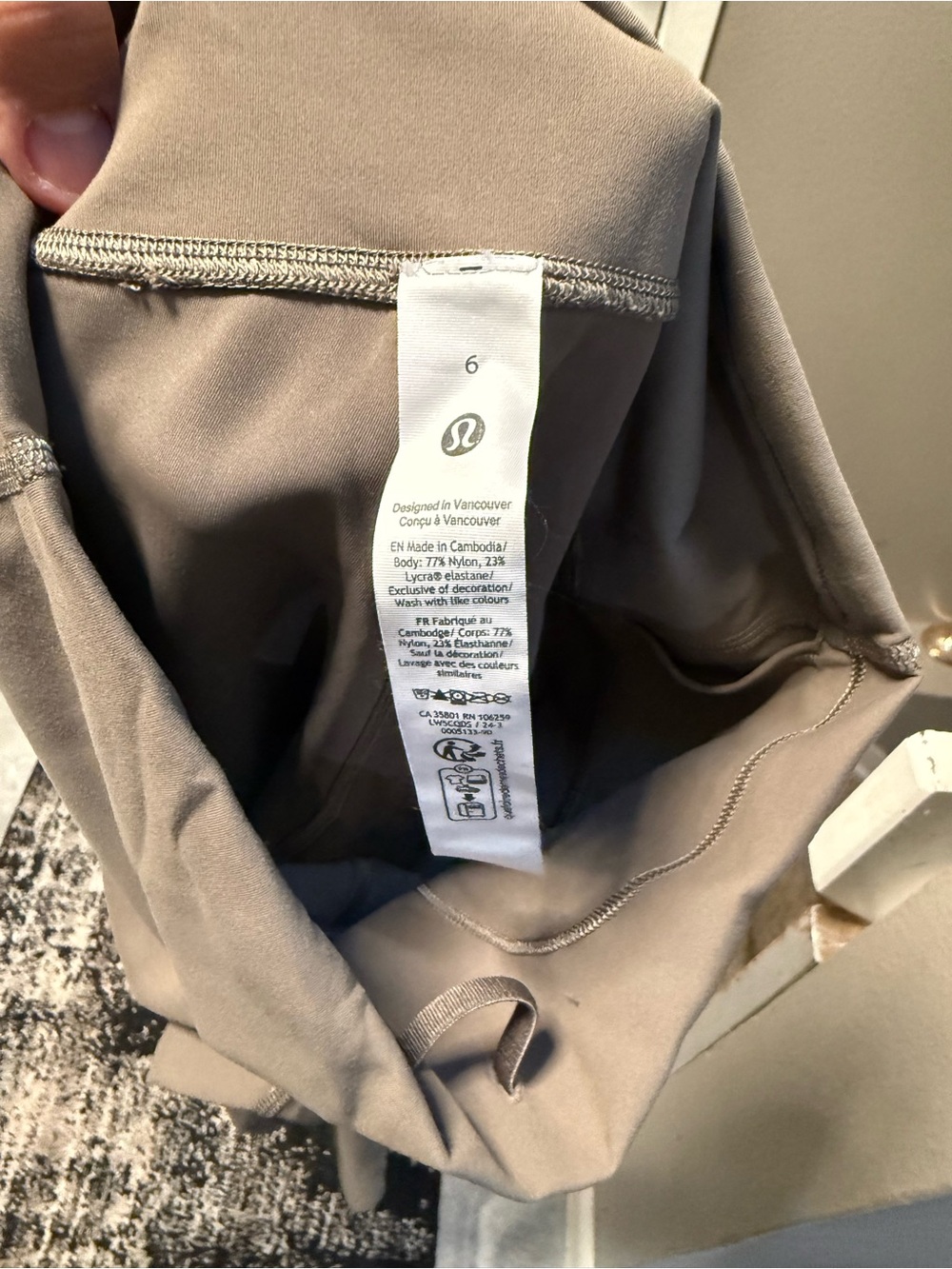 lululemon High-Waist Taupe Leggings - Picture 4 of 5